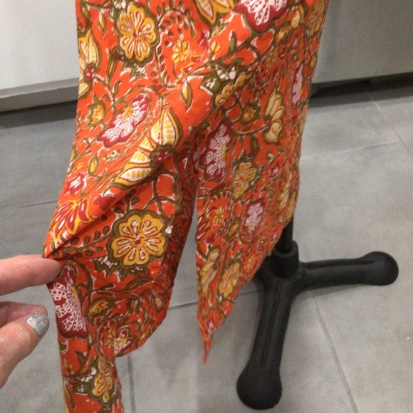 Anthropologie dRA Los Angeles Orange Floral Print Cottage Core Cotton Dress S - Picture 7 of 10